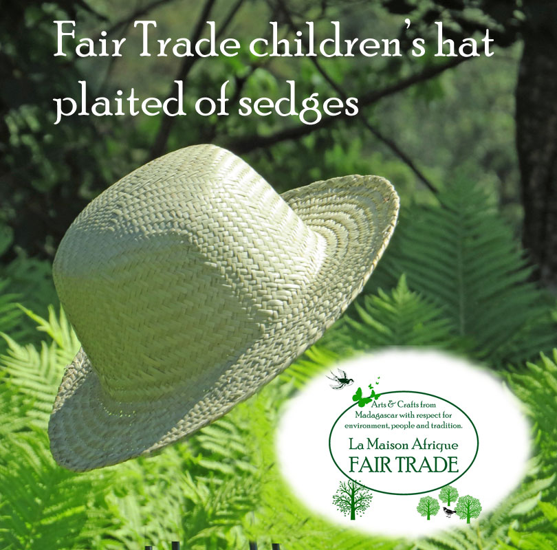 fairtrade childrens hat crafted of sedges